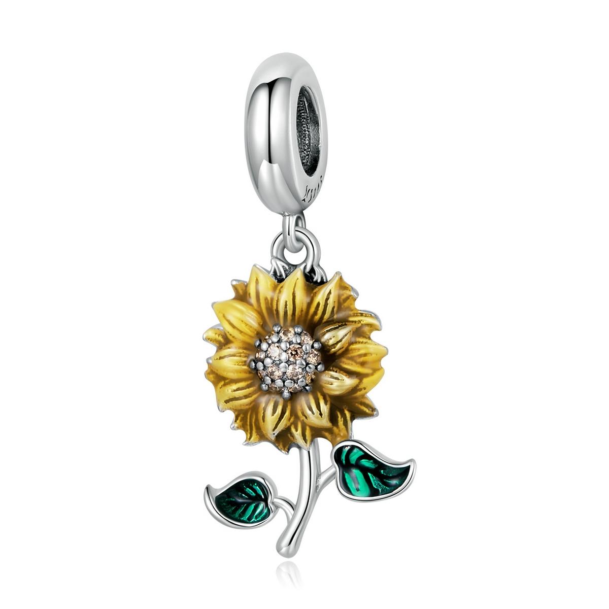 V562-9412200ADE-202504111636-00 925 Sterling Silver Sunflower Pendant For Bracelet / Necklace - Image 1