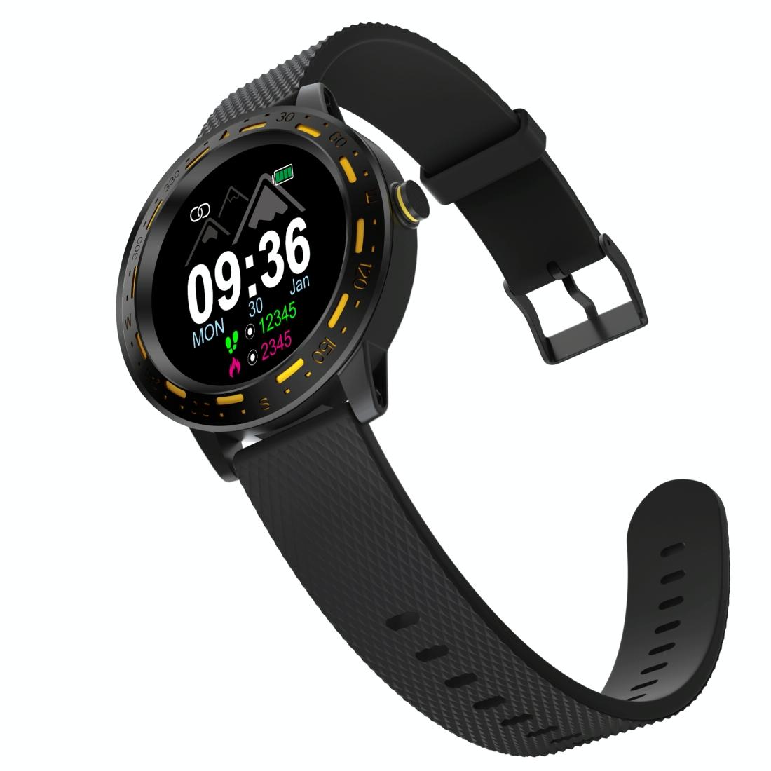 1.3 Inch Tft Screen Ip67 Waterproof Smart Watch Bracelet Support Sleep Monitor / Heart Rate Monitor / Blood Pressure Monitoring - Black Yellow