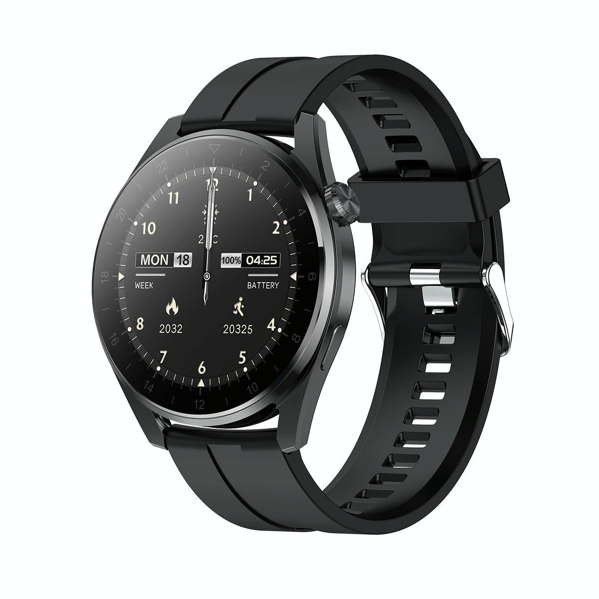 V562-A101337100AYS-202504181116-00 Waterproof Silicone Smartwatch With Colour Display - Black - Image 1