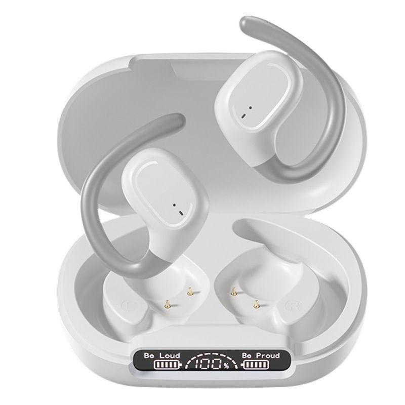 V562-A102036200AYS-202502241605-00 Waterproof Wireless Sports Bluetooth Earphones with Led Display - White - Image 1