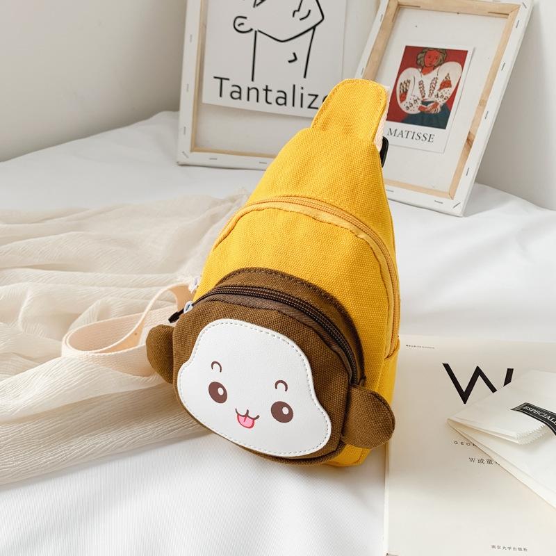 V562-A1022124060DBT-202505191540-00 Adorable Monkey Crossbody Bag For Kids - Yellow - Image 1
