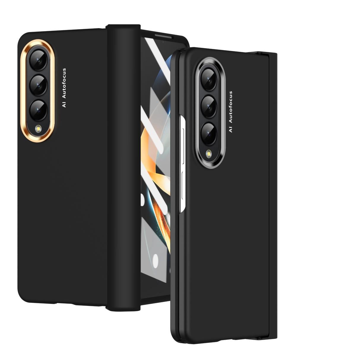 V562-A102253400ADE-202505291316-00 For Samsung Galaxy Z Fold4 5G Skin Feel Contact Lens Case - Black - Image 1