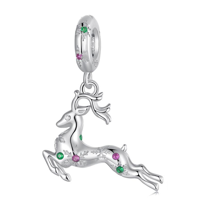 V562-A1022645060DBT-202504111947-00 925 Sterling Silver Christmas Elk Pendant Beads - Image 1