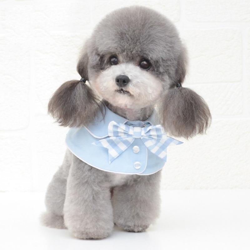 V562-A1023396230DBT-202503201646-00 Pet Accessories Dog Small Shawl Bib Saliva Towel Triangle Scarf - Size S - Light Blue - Image 1