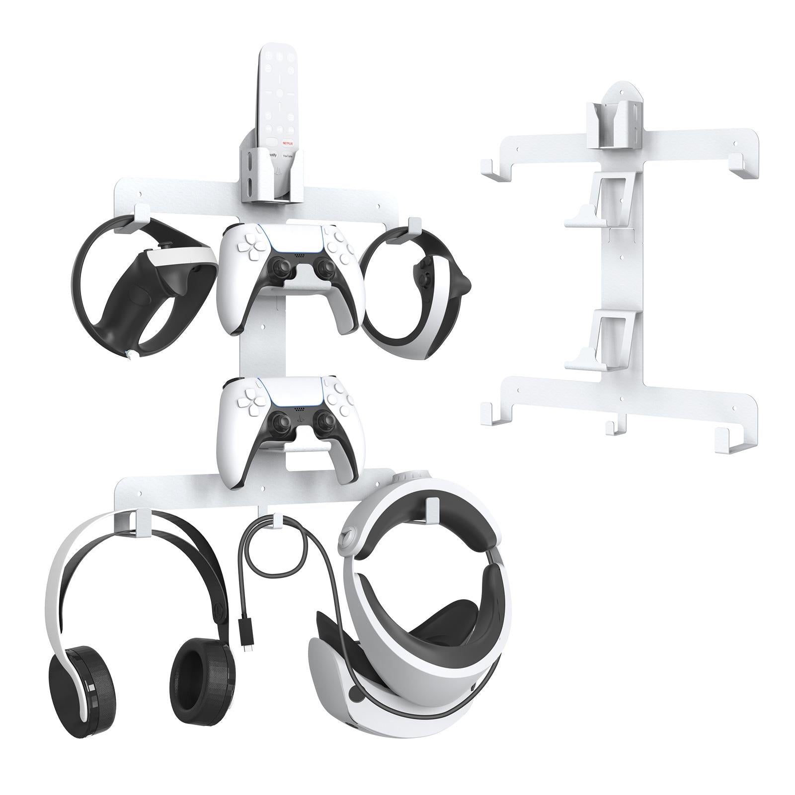 Wall Storage Bracket for Ps5 Vr2 Helmet / Headset / Handle / Remote Control - White