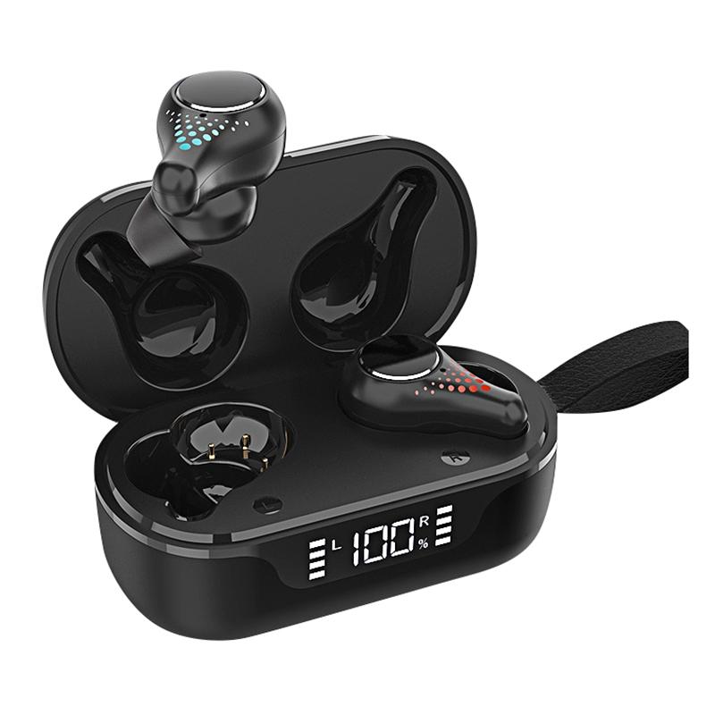 V562-A102970100AYS-202505261846-00 Waterproof T8 Wireless Bluetooth Earbuds with Led Display - Black - Image 1