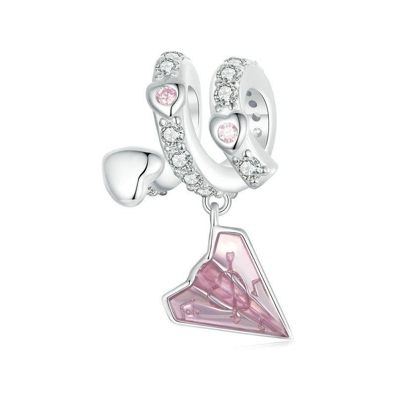 V562-A1030284060DBT-202504111641-00 925 Sterling Silver Paper Airplane Love Letter Pendant - Image 1