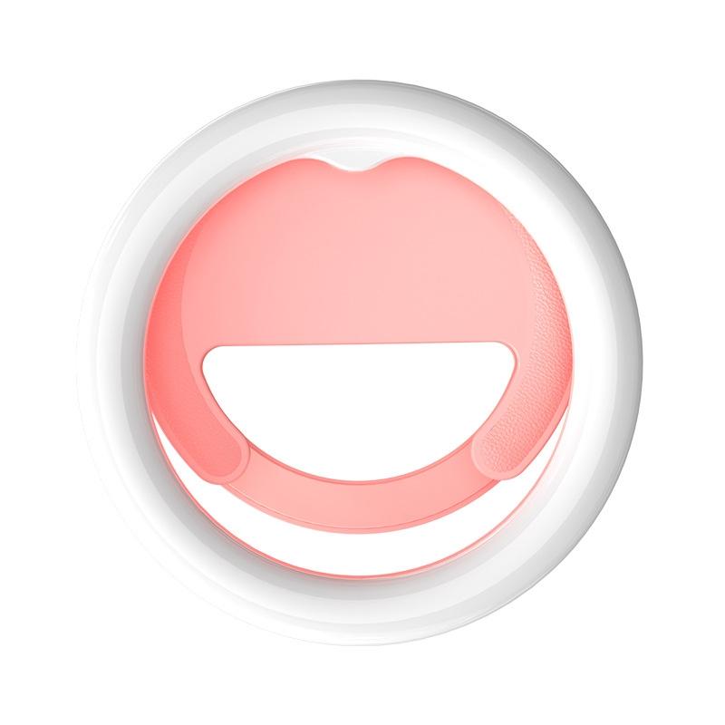 V562-A1031254060DBT-202502241545-00 Clip-on Half-ring Fill Light for 10cm Mobile Phones - Pink - Image 1