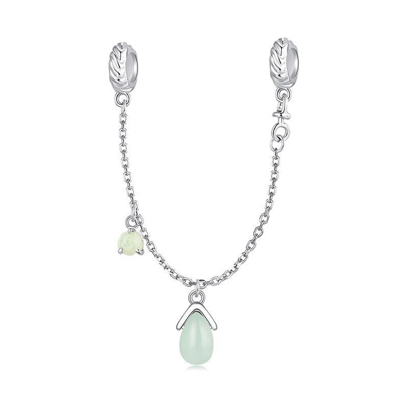 V562-A1032985060DBT-202504111942-00 925 Sterling Silver Water Drop Safety Chain Bracelet - Image 1