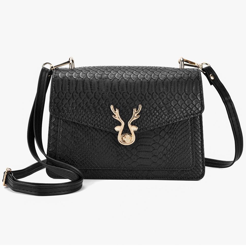 V562-A1033193060DBT-202505191531-00 Stylish Crocodile Leather Crossbody Phone Bag - Black - Image 1