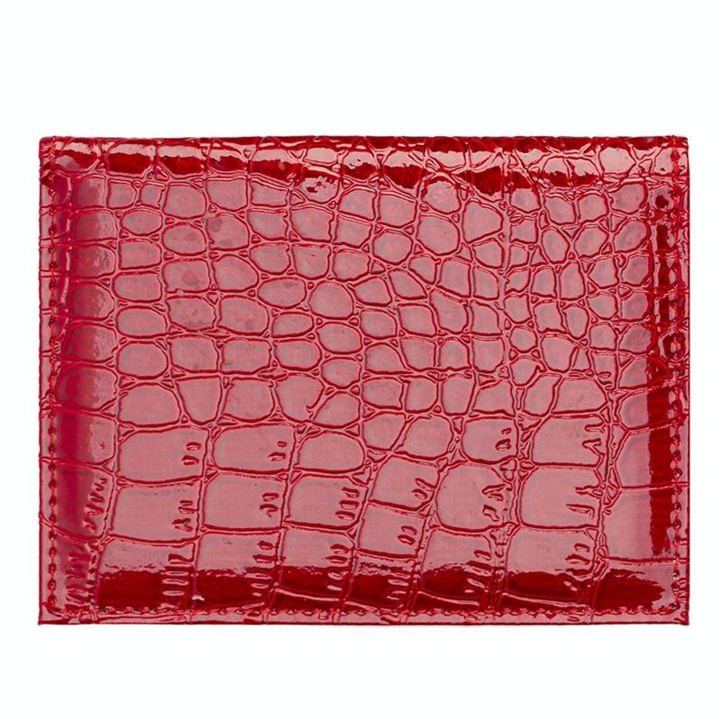 V562-A1034421950DBT-202503280207-00 Pu Crocodile Pattern Card Holder Fits Cdc Documents - Red - Image 1