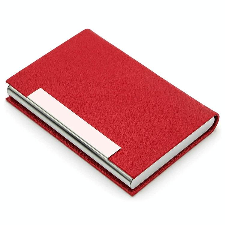 V562-A1038022750DBT-202503280217-00 Stainless Steel Card Holder Sleek Business Accessory - Red - Image 1