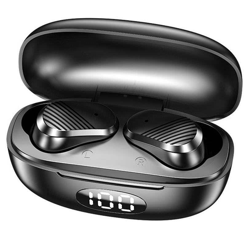 V562-A1038593060DBT-202505222031-00 Wireless In-ear Gaming Earphones with Digital Display - Black - Image 1