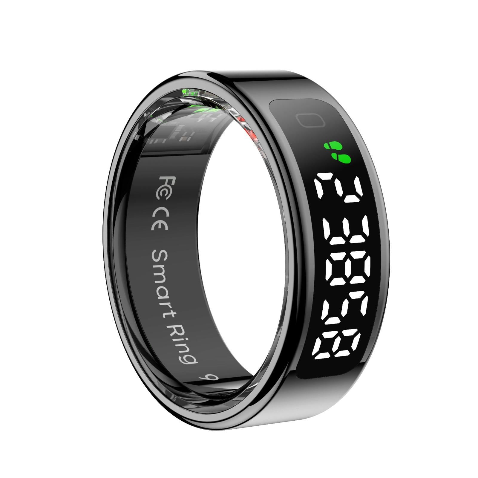 V562-A104308200AYS-202504281847-00 Smart Ring Heart Rate Blood Oxygen Sleep Sports Size 8 - Black - Image 1