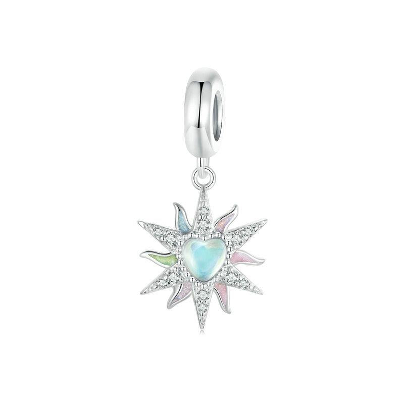 V562-A1044284060DBT-202504112021-00 925 Sterling Silver Colorful Sunshine Sun Pendant Beads - Image 1