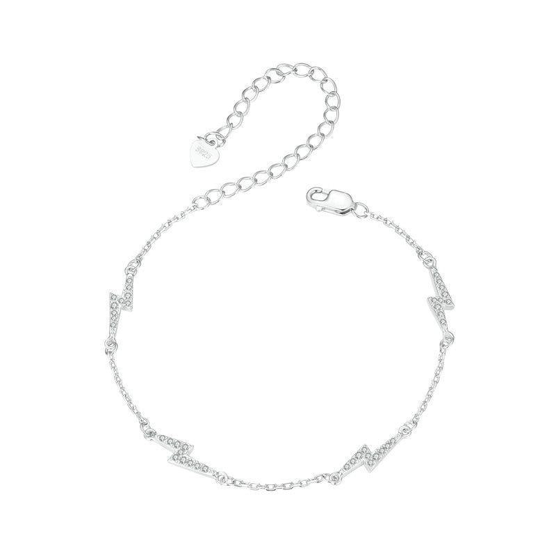 V562-A1047525060DBT-202504111735-00 925 Sterling Silver Platinum Plated Lightning Bracelet In - Image 1