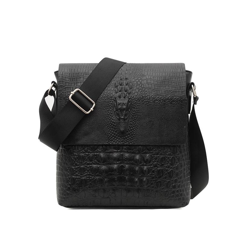V562-A1052184060DBT-202505191432-00 Water Repellent Vertical Leather Shoulder Bag For Men - Black - Image 1