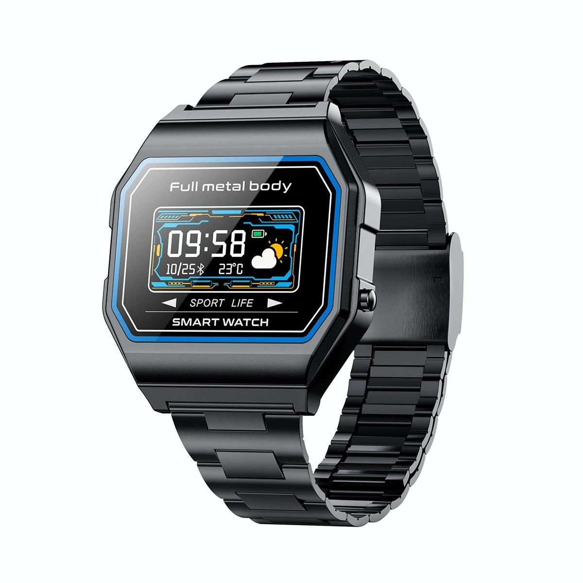 V562-A105237100AYS-202504181117-00 Waterproof Steel Smart Watch With Colour Screen - Black - Image 1