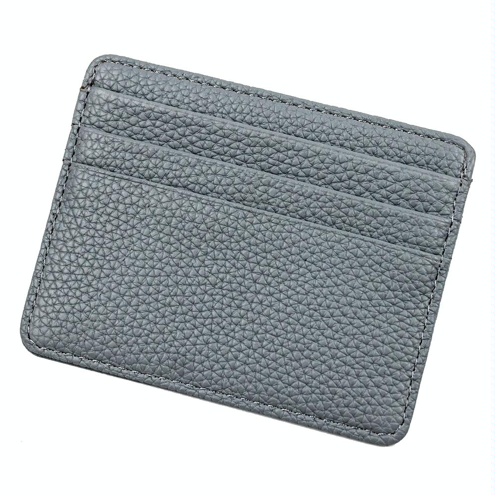 V562-A1053074060DBT-202503280236-00 Lychee Pattern Mini Card Holder Multi Card Slots Ultra Thin Coin Purse - Blue - Image 1