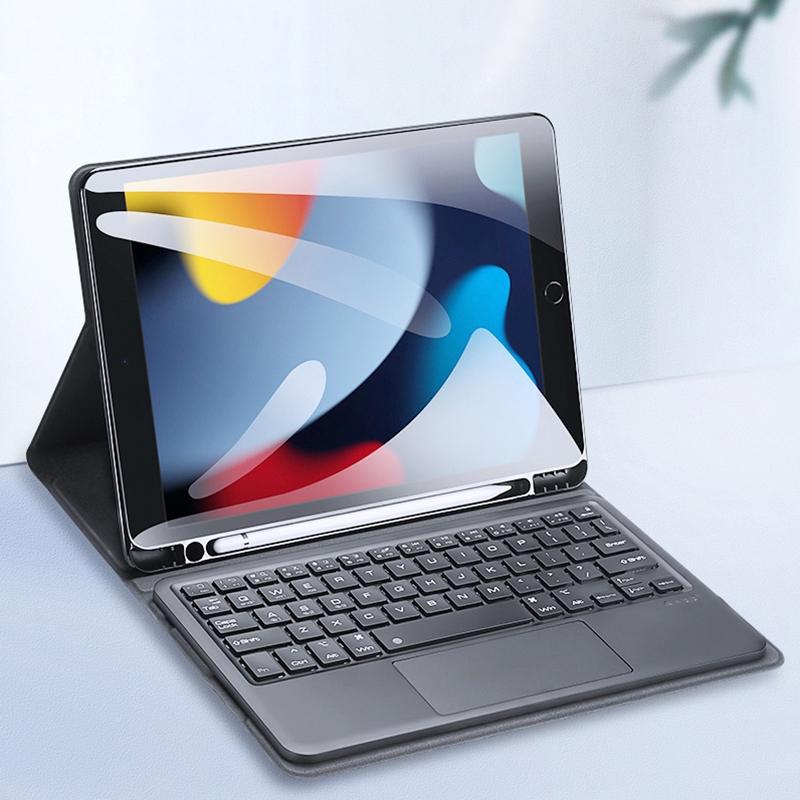 V562-A105309200ADE-202504292022-00 Smart Leather Case With Touchpad For Ipad 10.2 - Black - Image 1