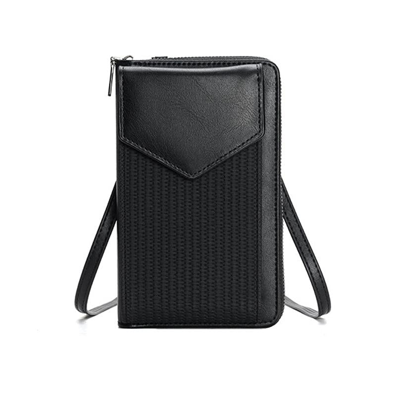 V562-A1058414060DBT-202505191622-00 Versatile Women Cell Phone Crossbody Wallet - Black - Image 1