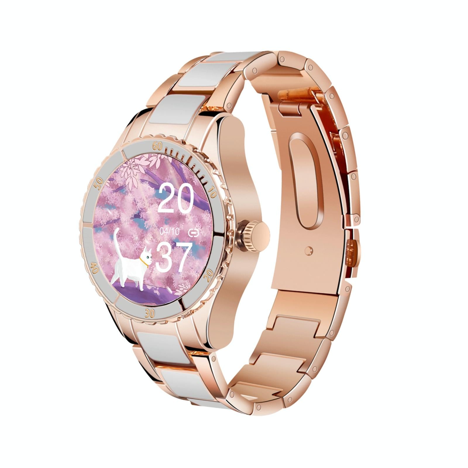 V562-A106141200ADE-202504252126-00 Smart Bracelet With Touch Screen Heart Monitoring Voice Control And Cycle Reminder - White - Image 1