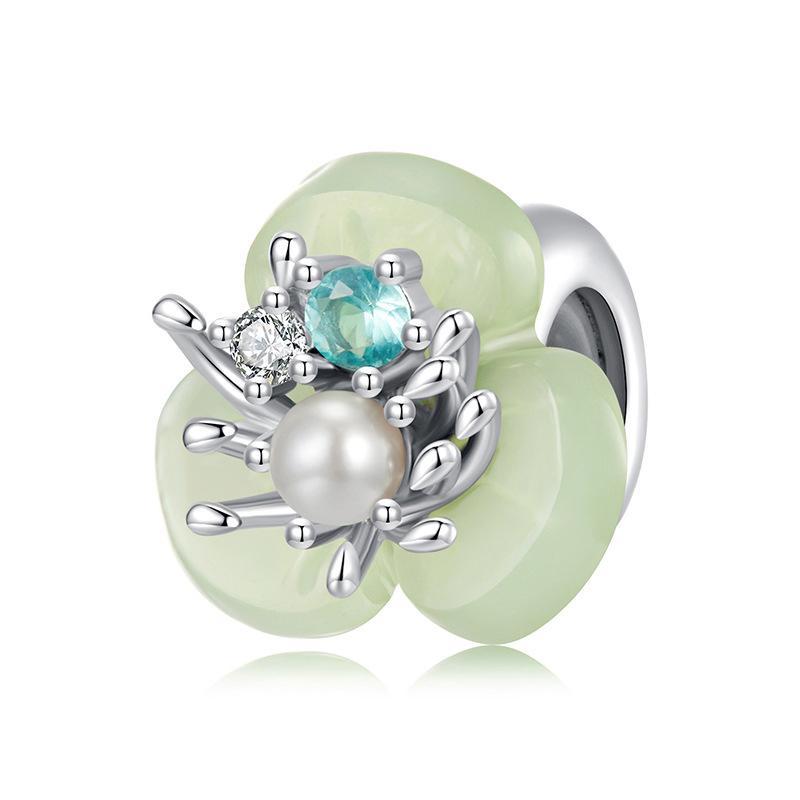 V562-A1062985060DBT-202504111510-00 925 Sterling Silver Flower Pearl Silicone Spacer Beads For Jewelry - Image 1