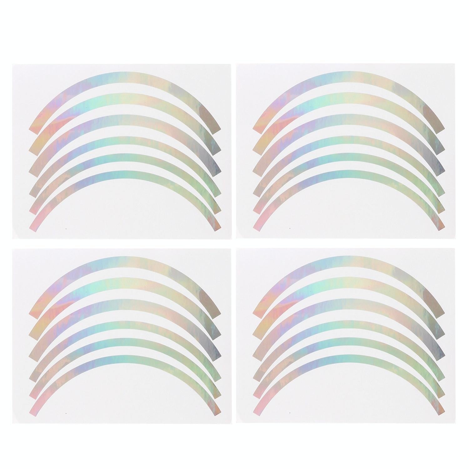 V562-A1063242060DBT-202505291148-00 Blue Wheel Hub Sticker Set for Scooter / Bike / Electric Vehicle 2 Pcs - Silver Colorful - Image 1