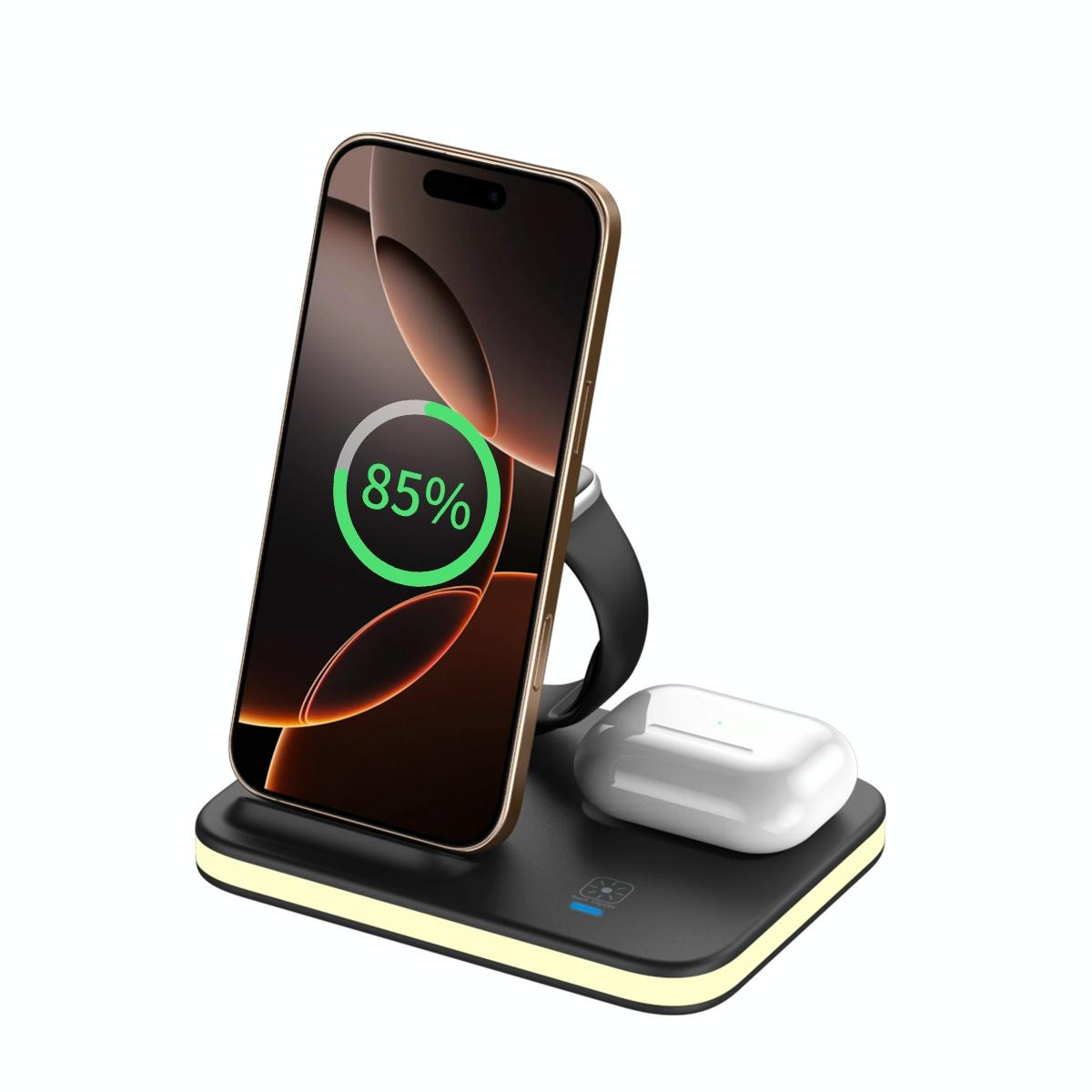 V562-A106452700ADE-202504212015-00 4 In 1 Magnetic Fast Wireless Charger - Gold - Image 1