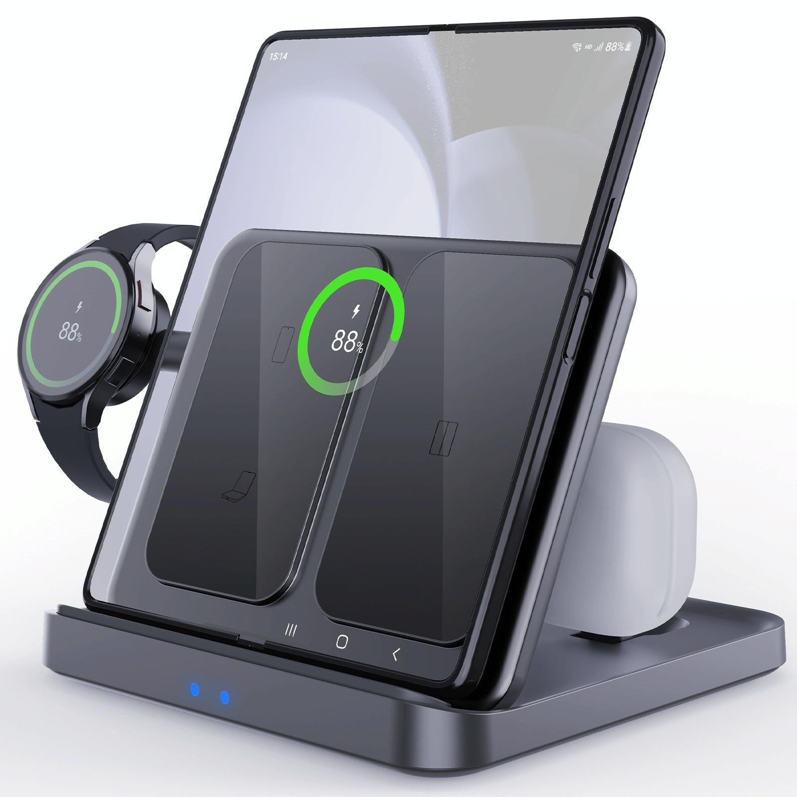 V562-A1067234060DBT-202504211937-00 3 In 1 Wireless Charger For Samsung Galaxy Z Fold Black - Image 1