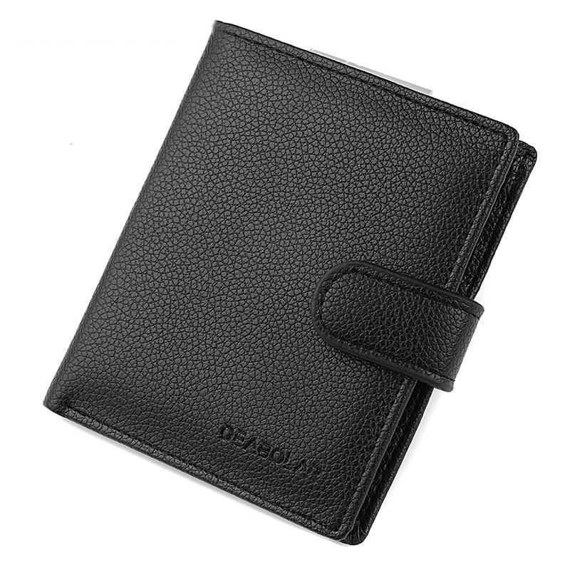 V562-A1071383060DBT-202503280237-00 Men Vertical Coin Purse With Buckle And Zipper Card Holder And Driver License Protector - Black - Image 1