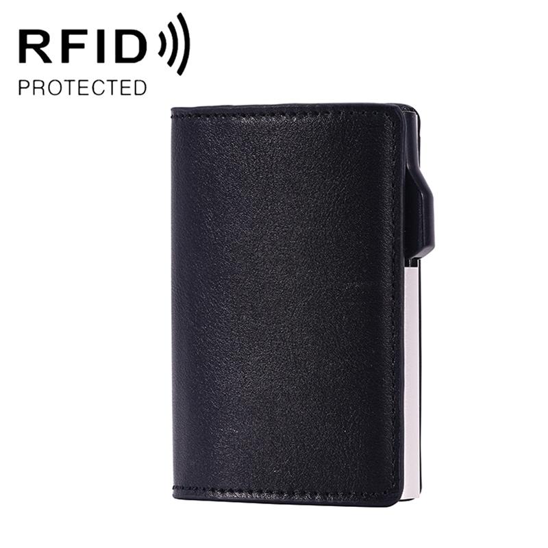 V562-A107325600ADE-202502211950-00 Crazy Horse Rfid Blocking Card Holder - Pu Leather - Image 1