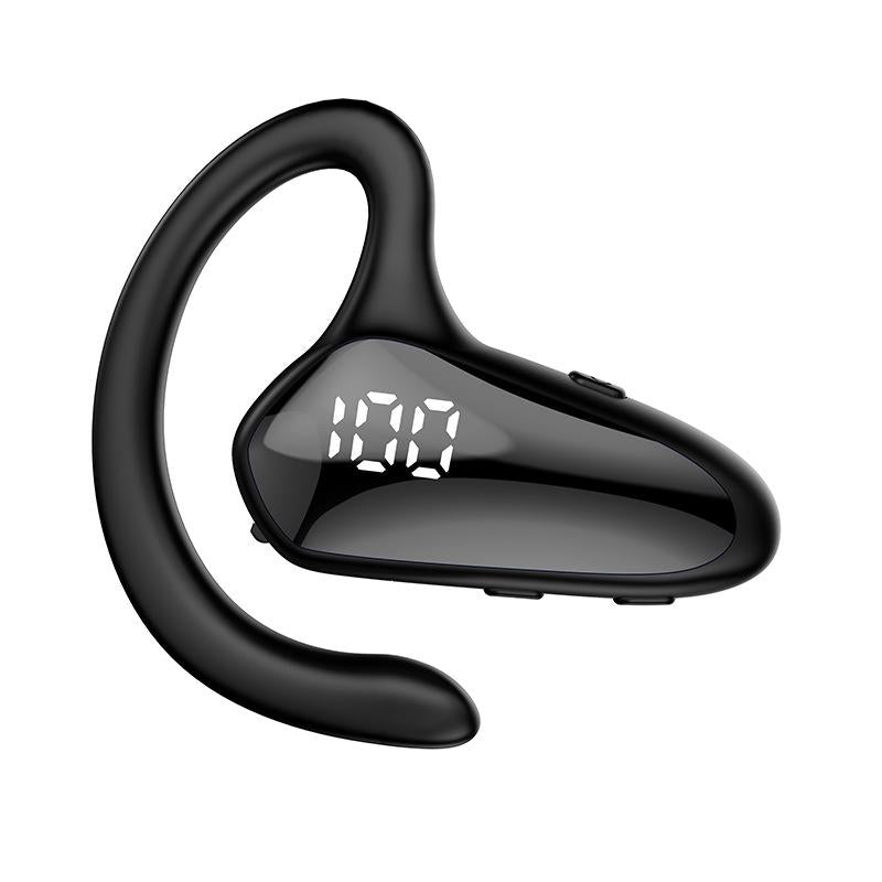 Digital Display Hanging Ear Bone Conduction Bluetooth Headset - Yx02 - Black
