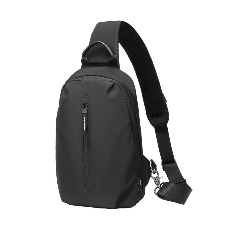 V562-A107884200ADE-202503041252-00 Adjustable Oxford Chest Bag For Men With Glasses Hang Belt Black - Image 1