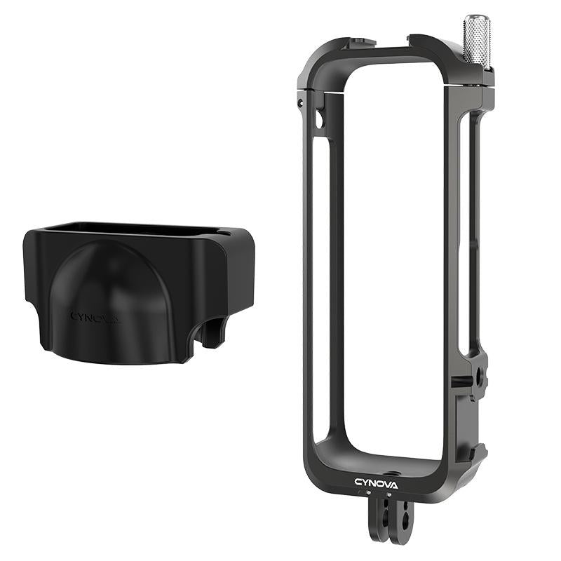 V562-A1082284060DBT-202502212230-00 Metal Rabbit Cage & Lens Cover Set for Insta360 X4 - Black - Image 1
