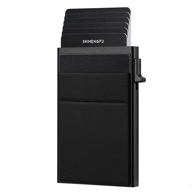V562-A1087314060DBT-202504021925-00 Men Slim Metal Rfid Blocking Wallet - Black - Image 1