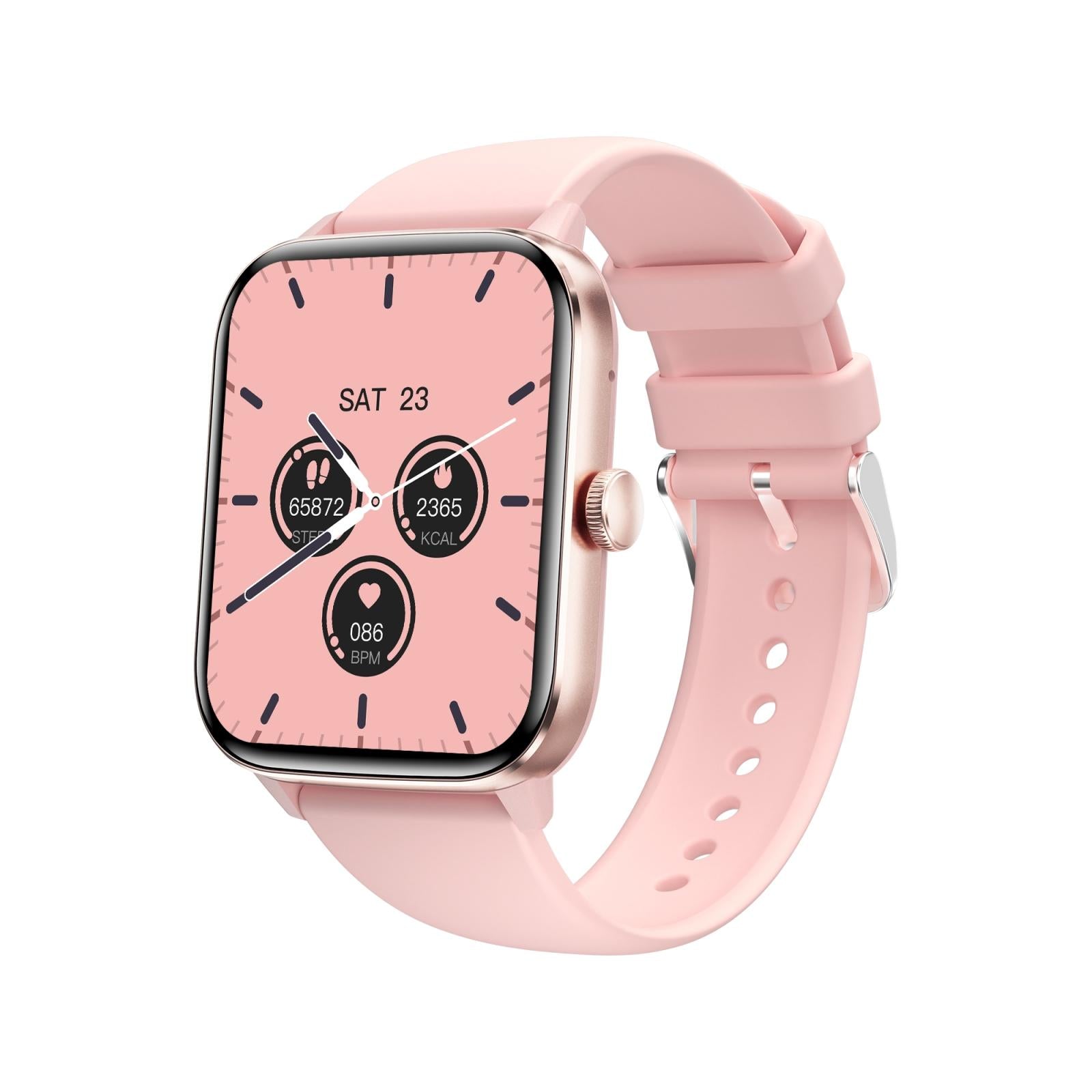1.91 Inch Bt5.2 Smart Sport Watch Support Sleep / Heart Rate / Blood Oxygen / Temperature / Blood Pressure Health Monitor - Pink