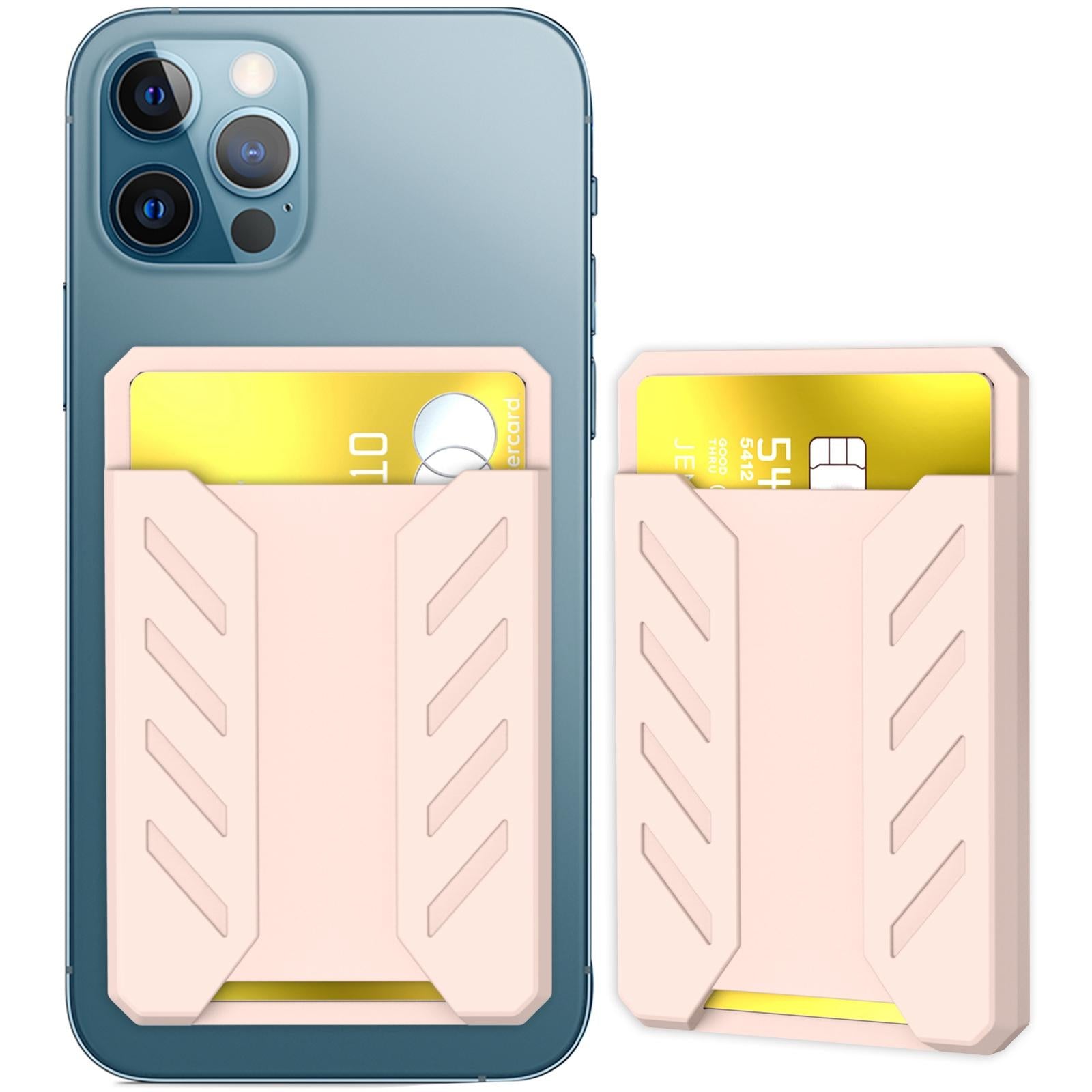 Silicone Adhesive Card Case For Mobile Phones - Pink