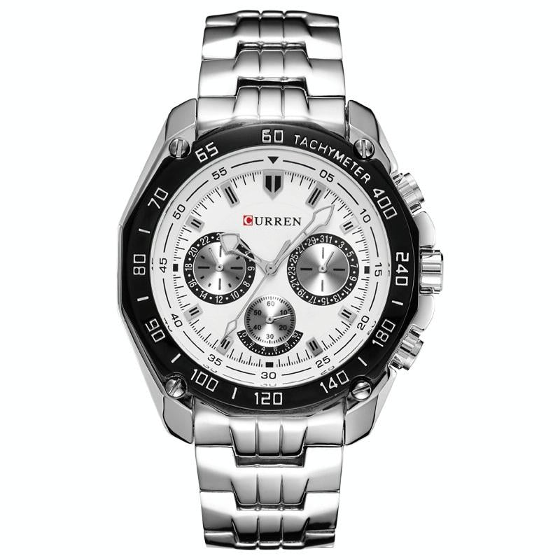Waterproof Quartz Watch for Men - Casual Business Style - White Shell White