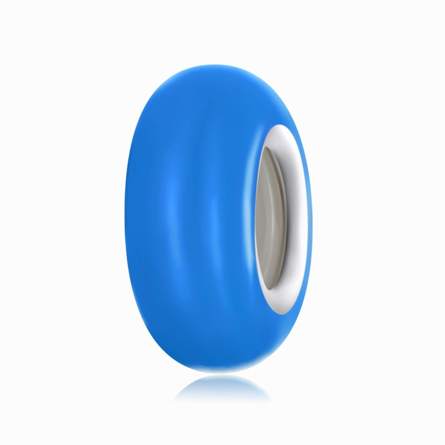 V562-A109629200ADE-202504112030-00 925 Sterling Silver Silicone Beads For Diy Bracelets & Necklaces - Blue - Image 1