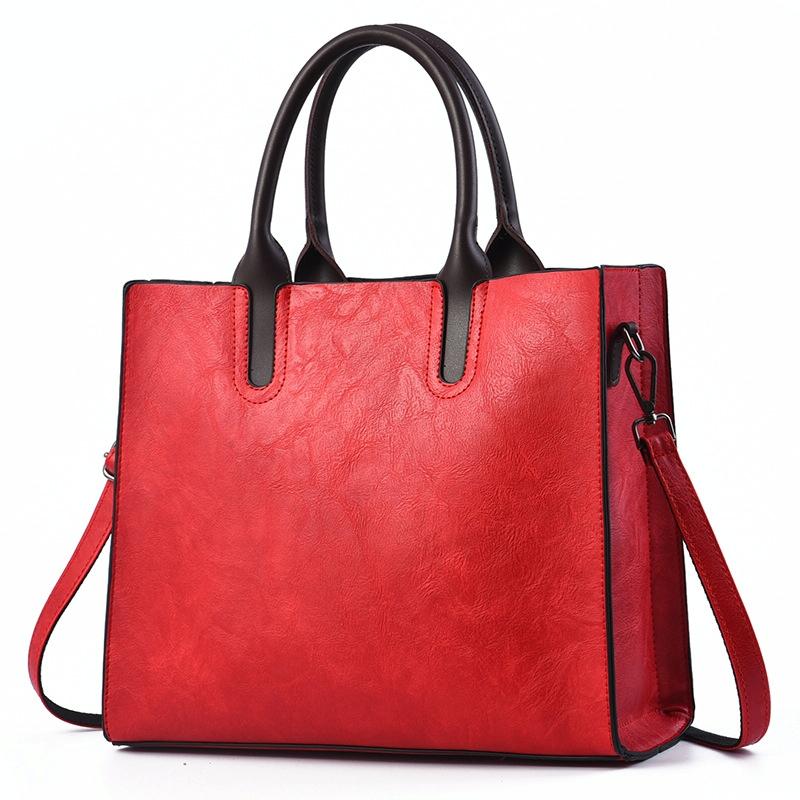 V562-A1098232060DBT-202504251537-00 Retro Square Handbag for Commuting - Vintage Style - Red - Image 1