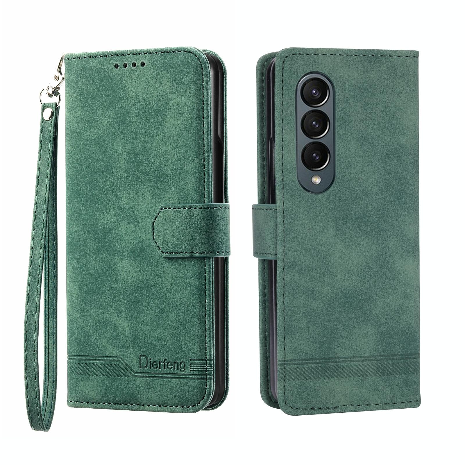 V562-A201844400ADE-202503211345-00 For Samsung Galaxy Z Fold4 5G Premium Leather Tpu Case - Green - Image 1