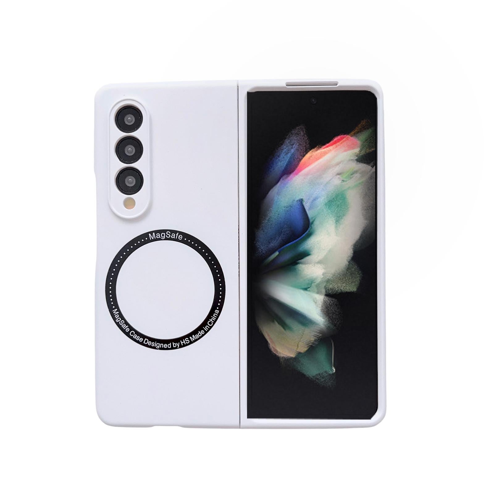 V562-A202670400ADE-202505291307-00 For Samsung Galaxy Z Fold4 5G Magnetic Skin Case - Magsafe - White - Image 1