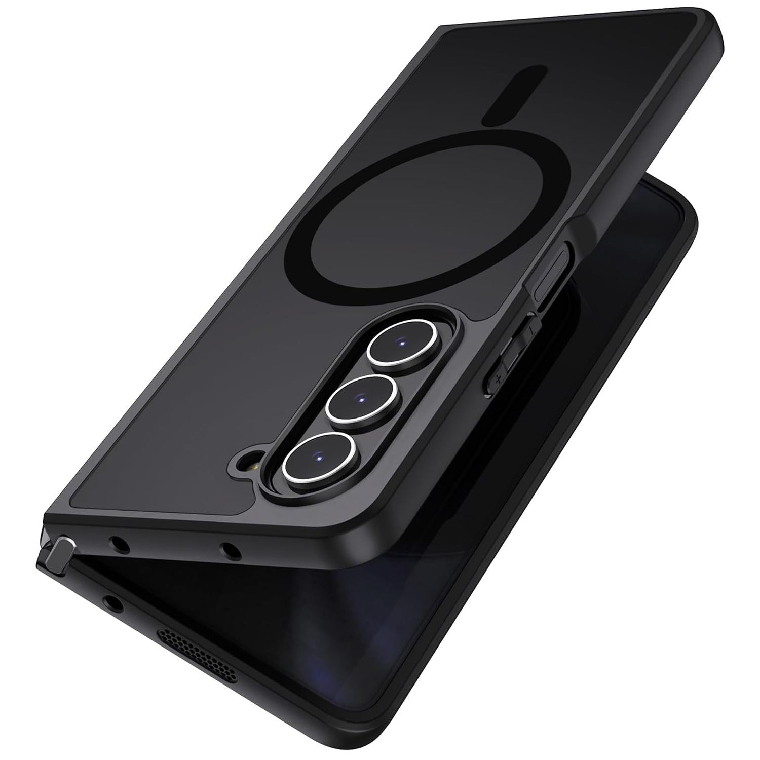 V562-A205387500ADE-202503062140-00 For Samsung Galaxy z Fold4 5G Ultra-thin Translucent Magsafe Case - Black - Image 1
