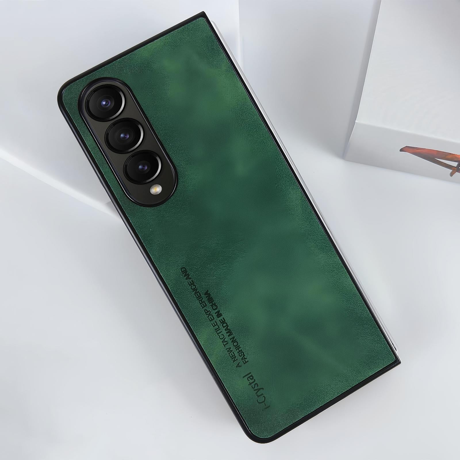 V562-A207271600ADE-202503211411-00 For Samsung Galaxy Z Fold4 5G Crystal Leather Foldable Case - Green - Image 1