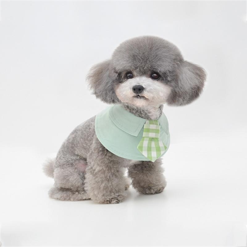 V562-A2086396230DBT-202503201711-00 Pet Shawl Scarf Saliva Towel Dog Clothes Accessories - Size M - Green - Image 1