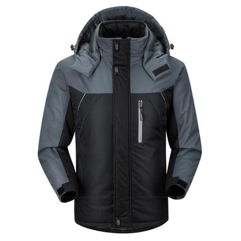 V562-A2086994140DBT-202505262043-00 Men Winter Thick Fleece Waterproof Outwear Down Jackets Coats - Size Xxl - Black - Image 1
