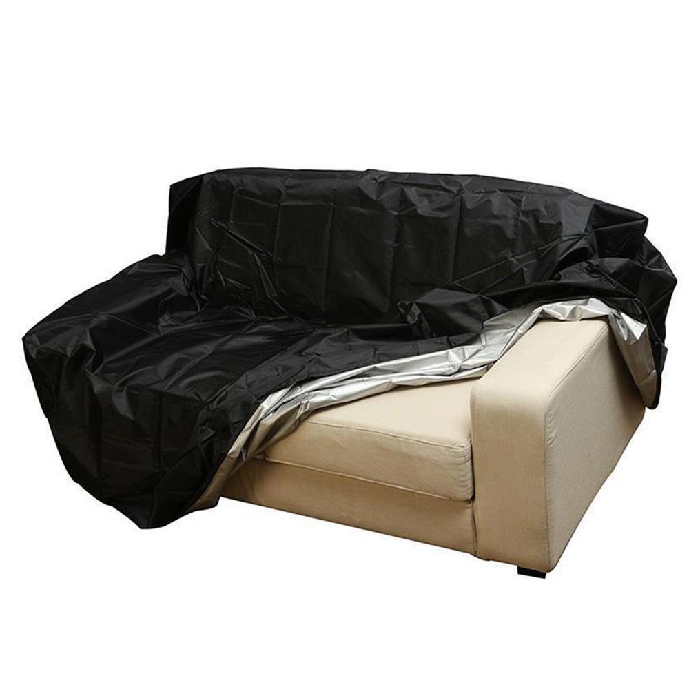 V562-A2091723550DBT-202503031926-00 Waterproof Outdoor Bench Cover - Fits 3 Seats - 163x66x89cm - Black / Silver - Image 1