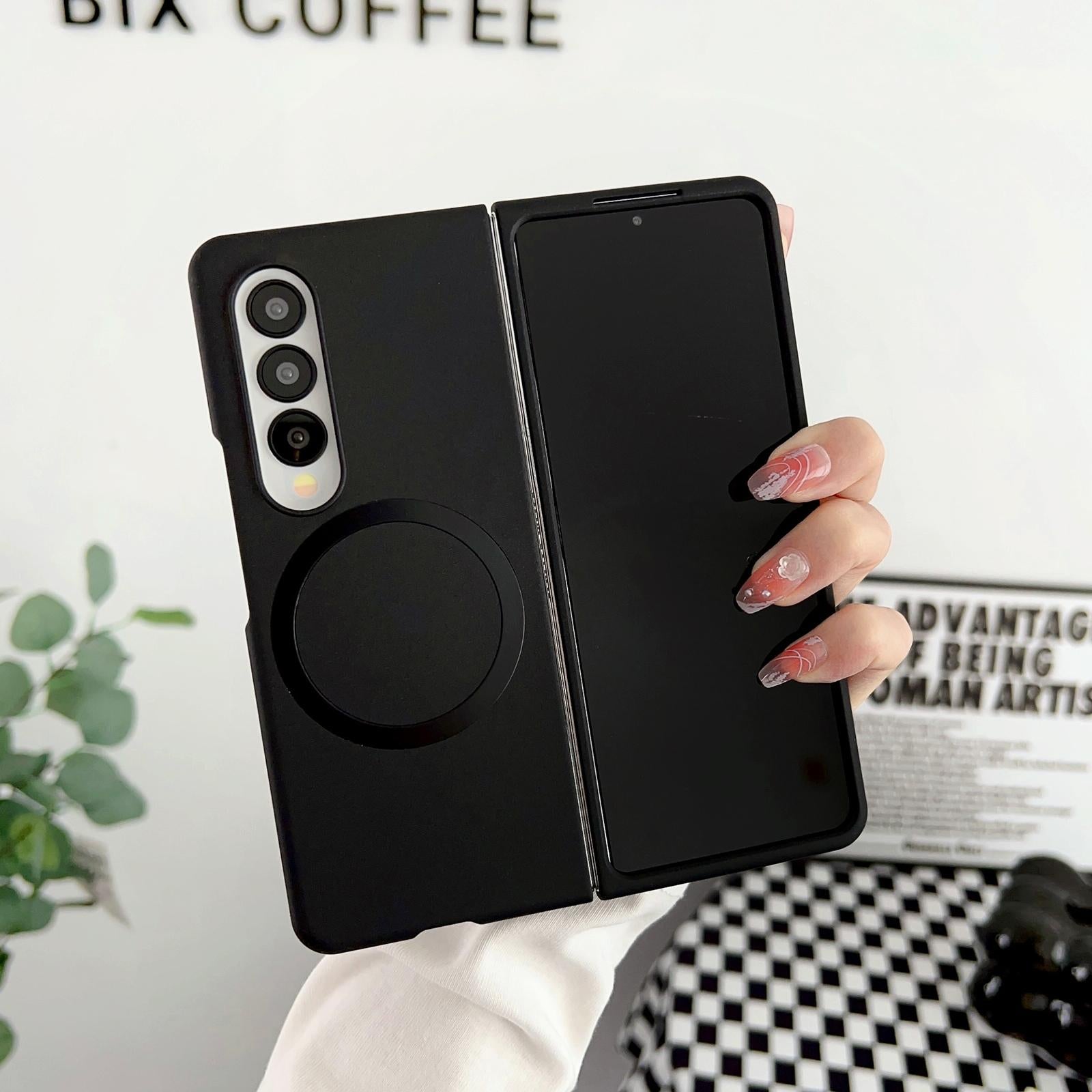 V562-A209933400ADE-202505221906-00 For Samsung Galaxy Z Fold4 5G Shockproof Magnetic Phone Case - Skin Protection - Black - Image 1