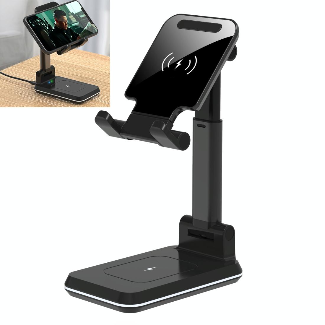 V562-A30096600ADE-202504212110-00 Portable 2 In 1 Wireless Charging Stand Double Charge - Black - Image 1